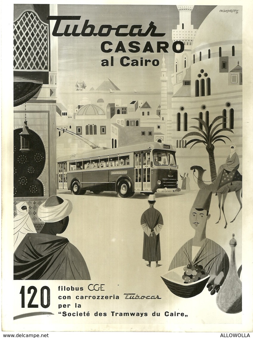 1867 "TURBOCAR CASARO AL CAIRO-120 FILOBUS CGE CON CARROZ. TUBOCAR PER LA SOC. DES TRAMWAYS DU CAIRE "FOTO OR - Automobili