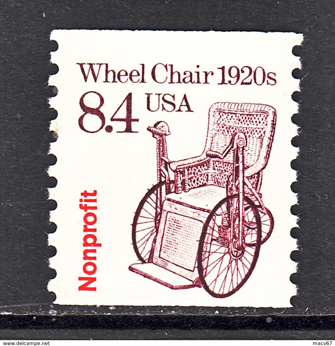 U.S.  2256  **  1920's  WHEEL CHAIR - Handicaps