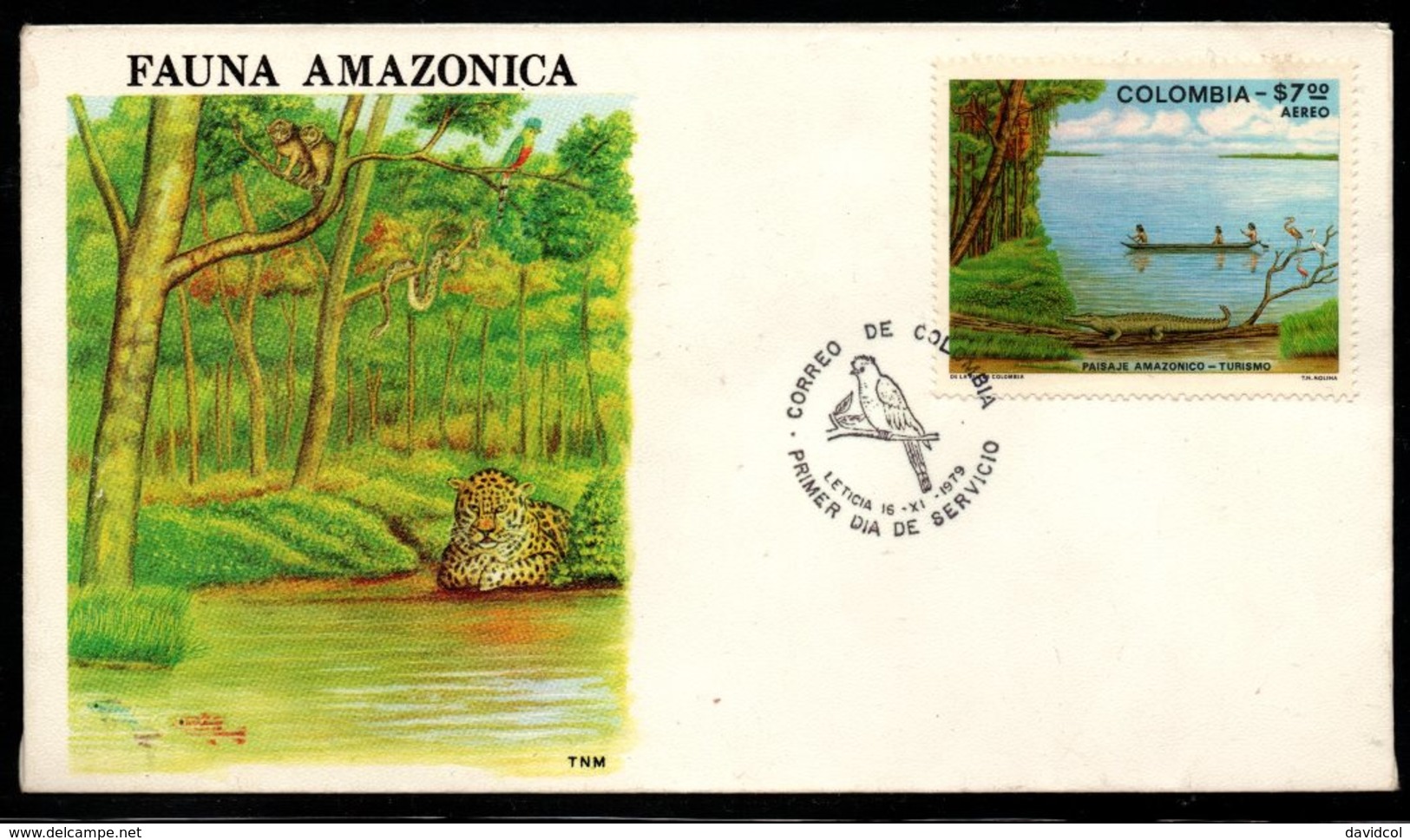 COLOMBIA- KOLUMBIEN- 1979. FDC/SPD.  AMAZONAS RIVER - Colombia