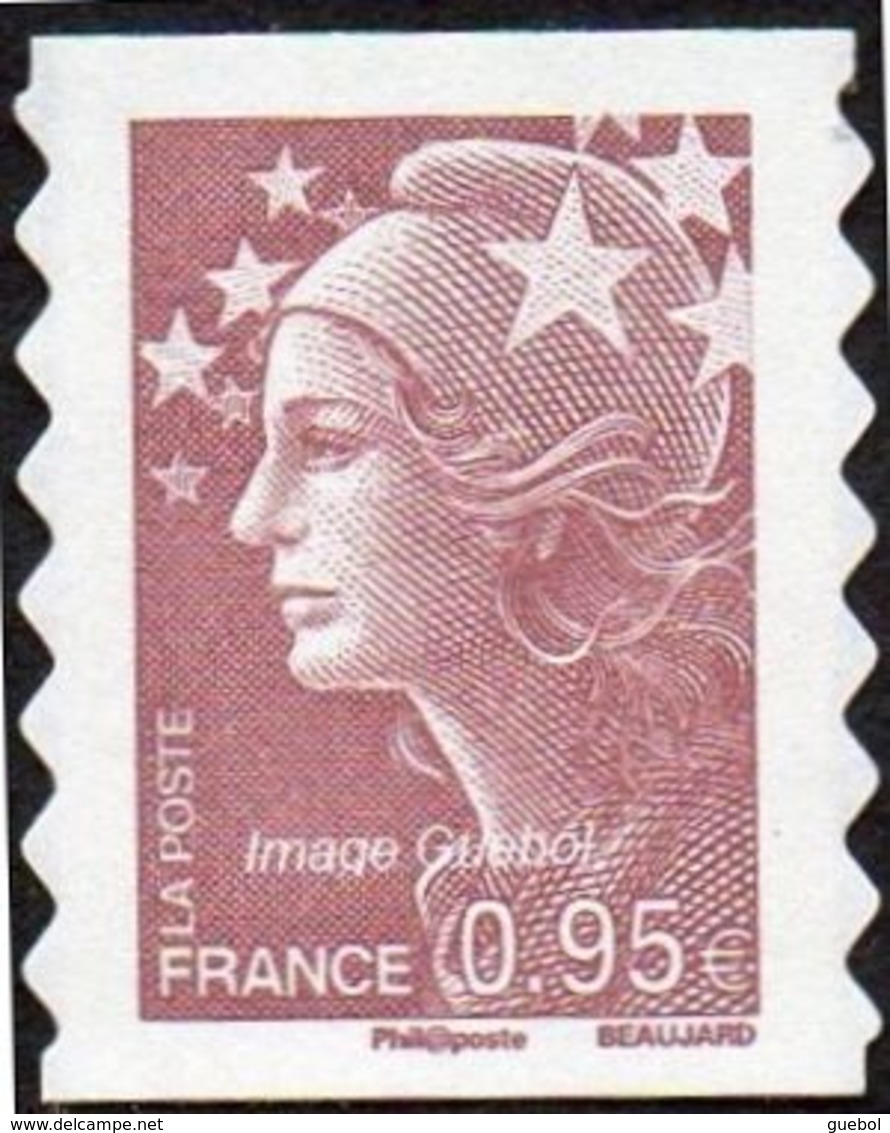 France Autoadhésif ** N°  488 Au Modèle 4475 - Marianne De Beaujard - 0.95 Eur. Lilas Brun Clair - Neufs