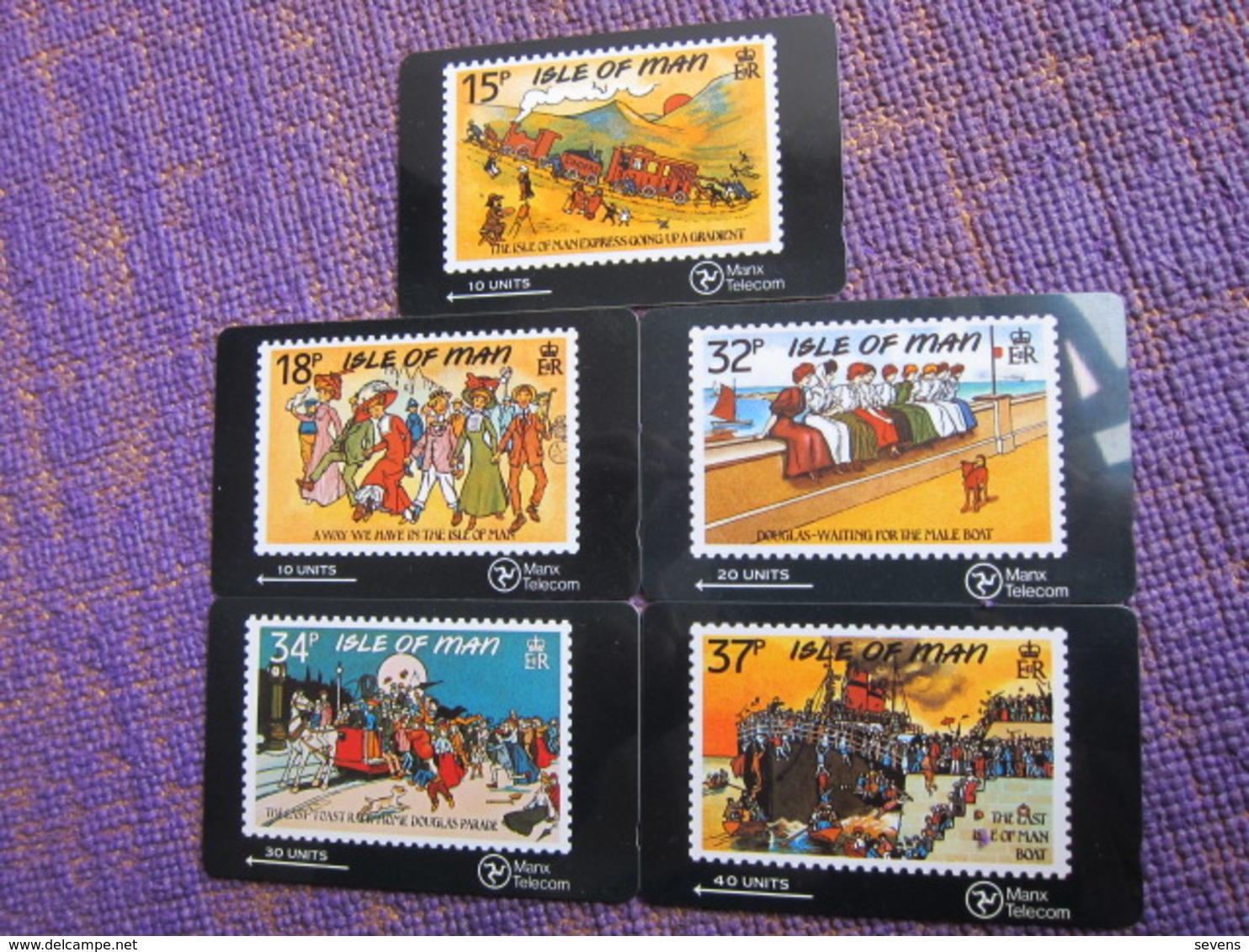 Man Island GPT Phonecard,6IOMA,B,C,D,E,stamp Of ISLE Of Man,mint,set Of 5. - Sellos & Monedas