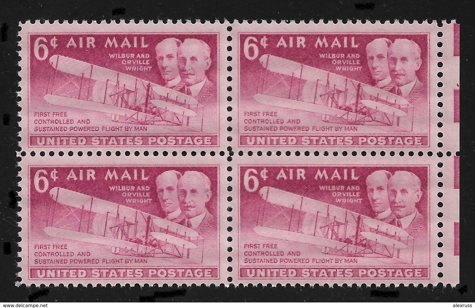 US 1949 Air Mail Wright Brothers Block Of 4 Scott # C45,VF-XF MNH**OG - 2b. 1941-1960 Ongebruikt