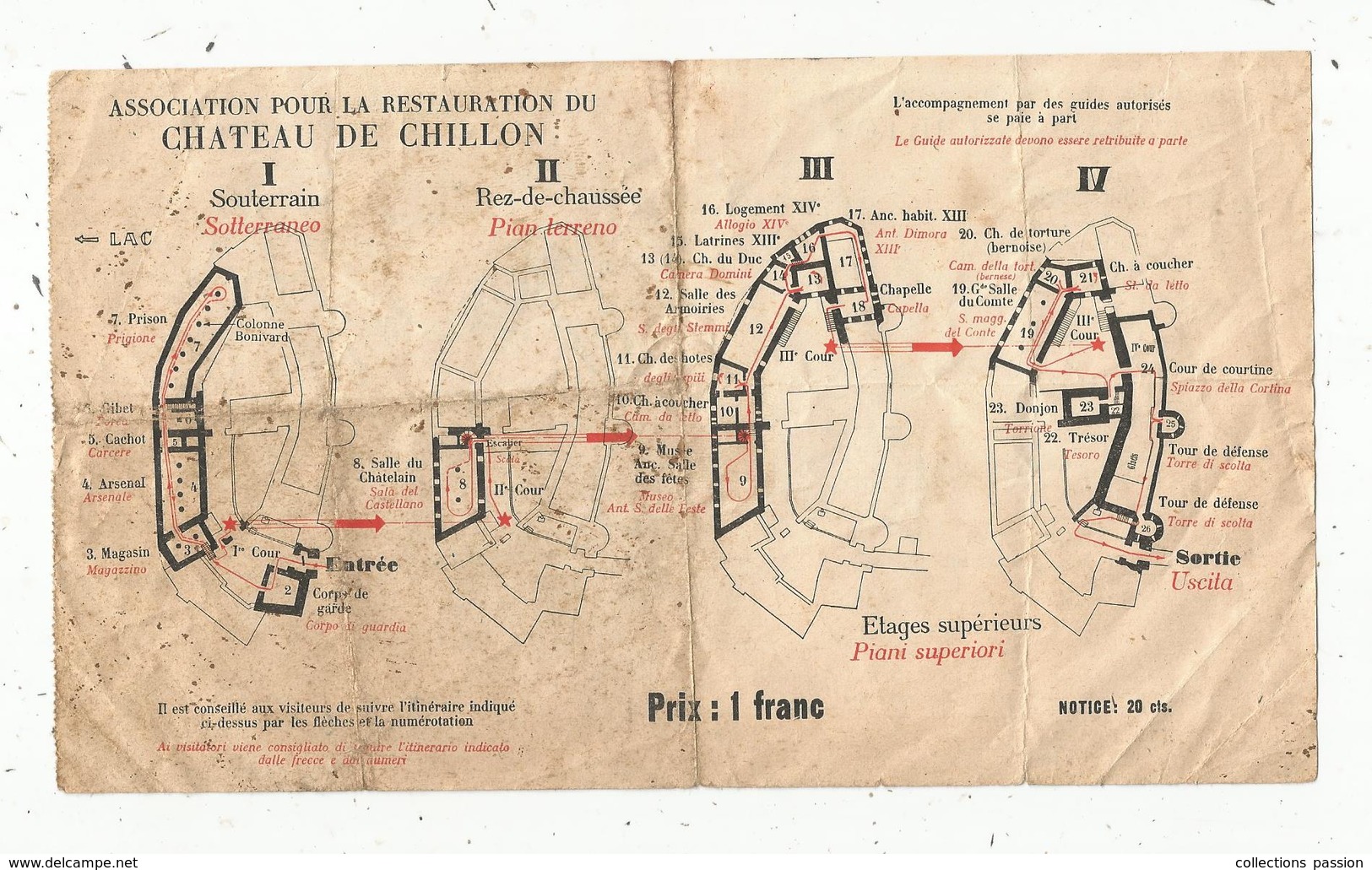 Ticket D'entrée , 1 Franc , Association Pour La Restauration Du Château De CHILLON , Veytaux , Suisse , Frais Fr 1.45 E - Eintrittskarten