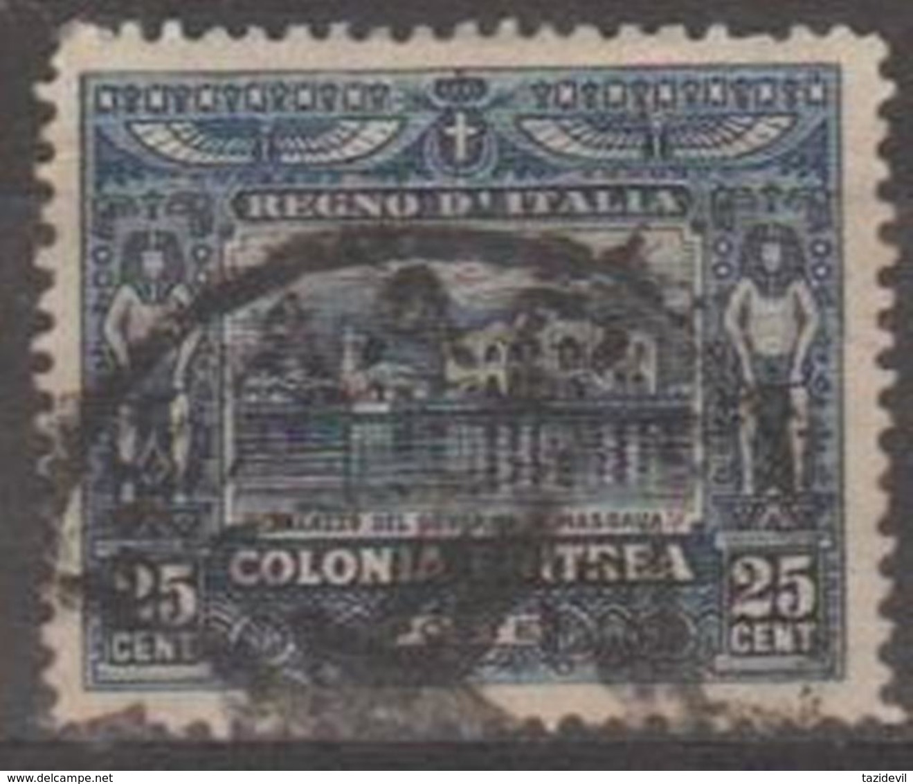 ERITRIA - 1910 25c Building. Scott 48. Used - Eritrea