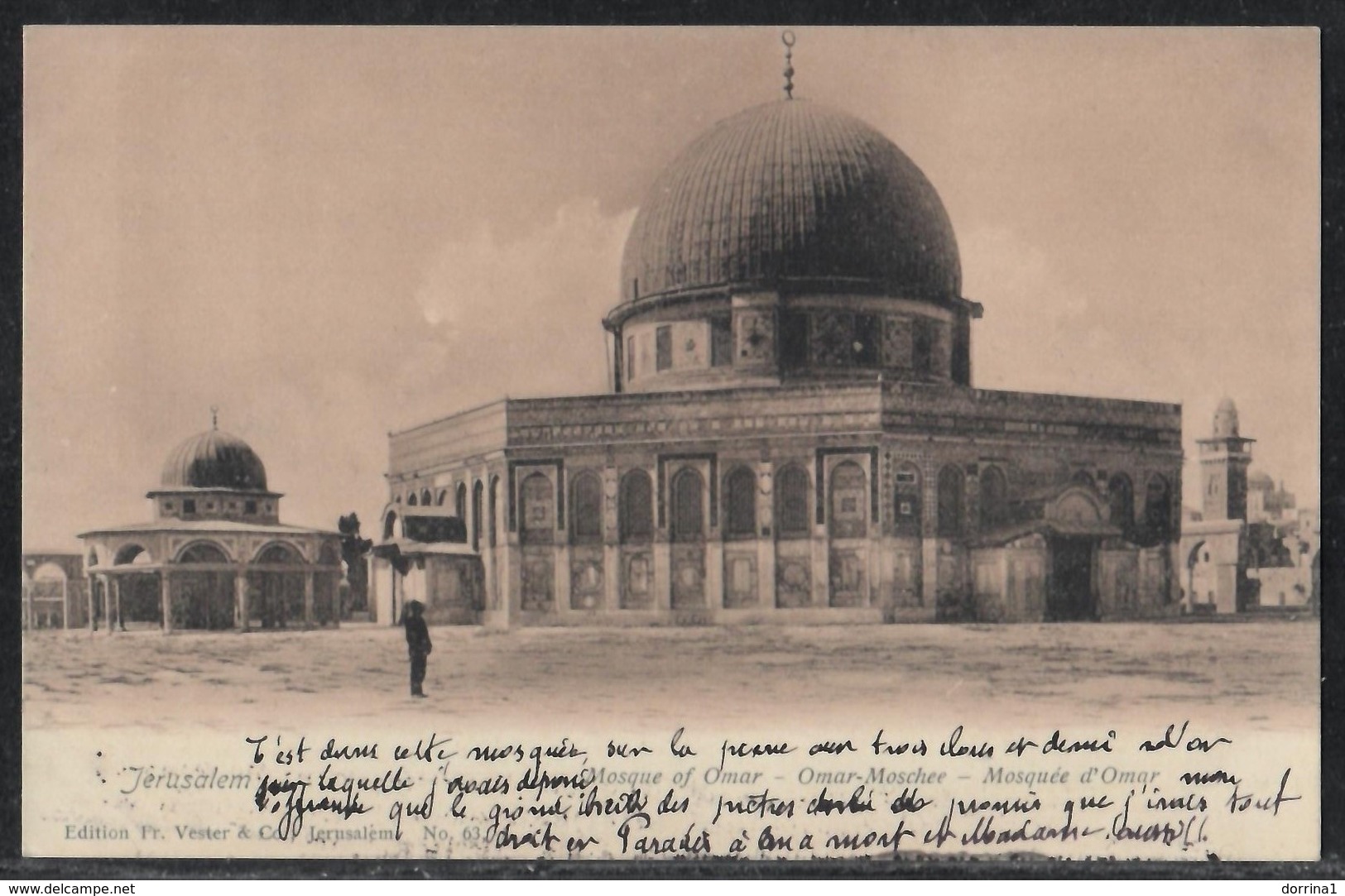 Jerusalem Islam El Aksa Mosque Omar Palestine Israel Postcard - Muslim 1920's - Palestine