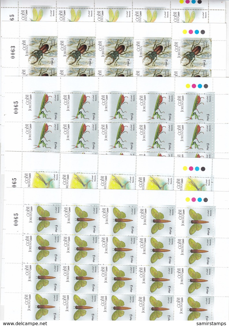 Jordan 2010 Insectes Set Of 10 Stamps Incl.Butt.in Sheet Of 20 MNH- Complete-2 Scans- Red. Pr. SKRILL PAY ONLY-High Val. - Jordanie