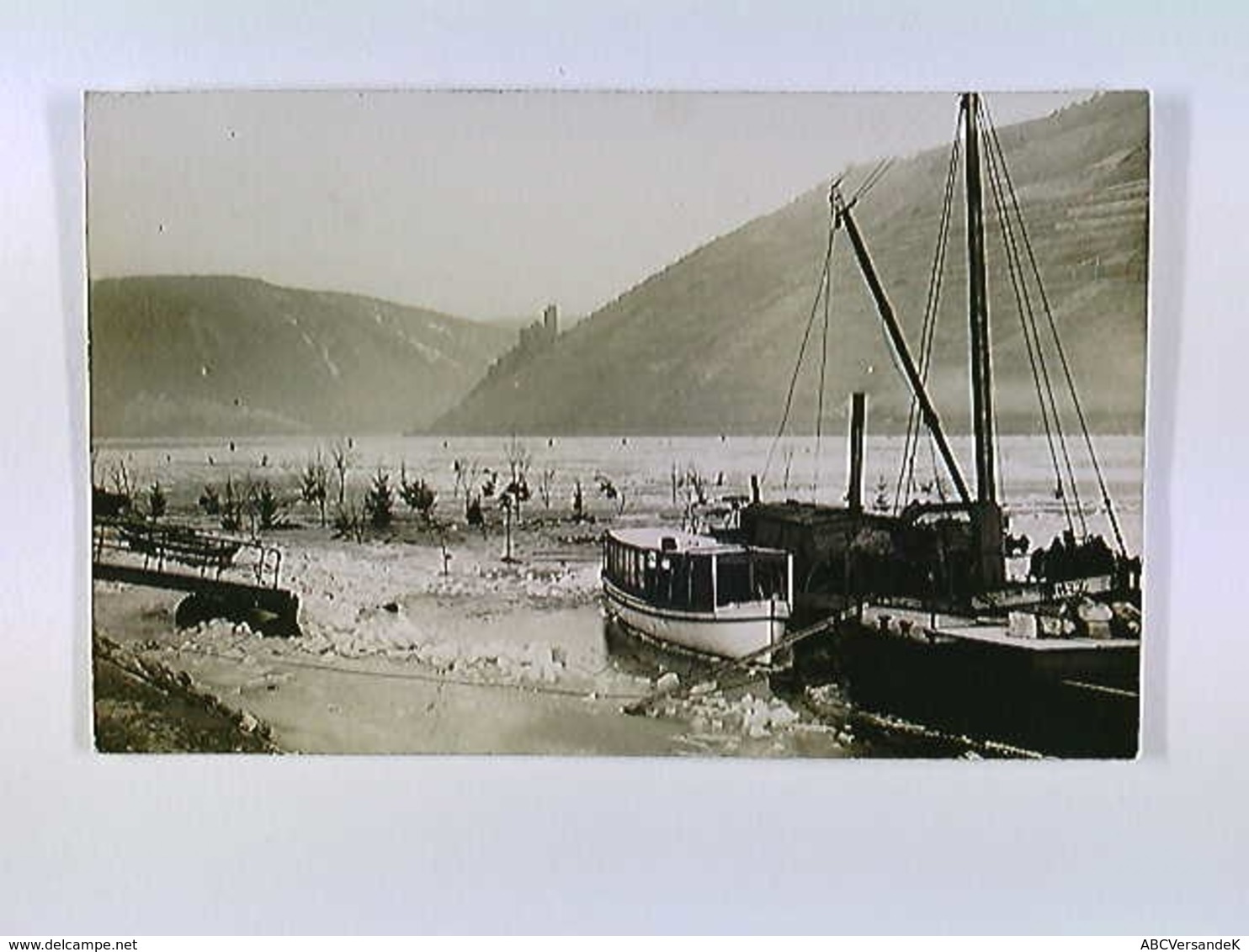 Bingen A. Rhein, Eisgang, Schiff Fritz, AK, Ungelaufen, Ca. 1940 - Other & Unclassified