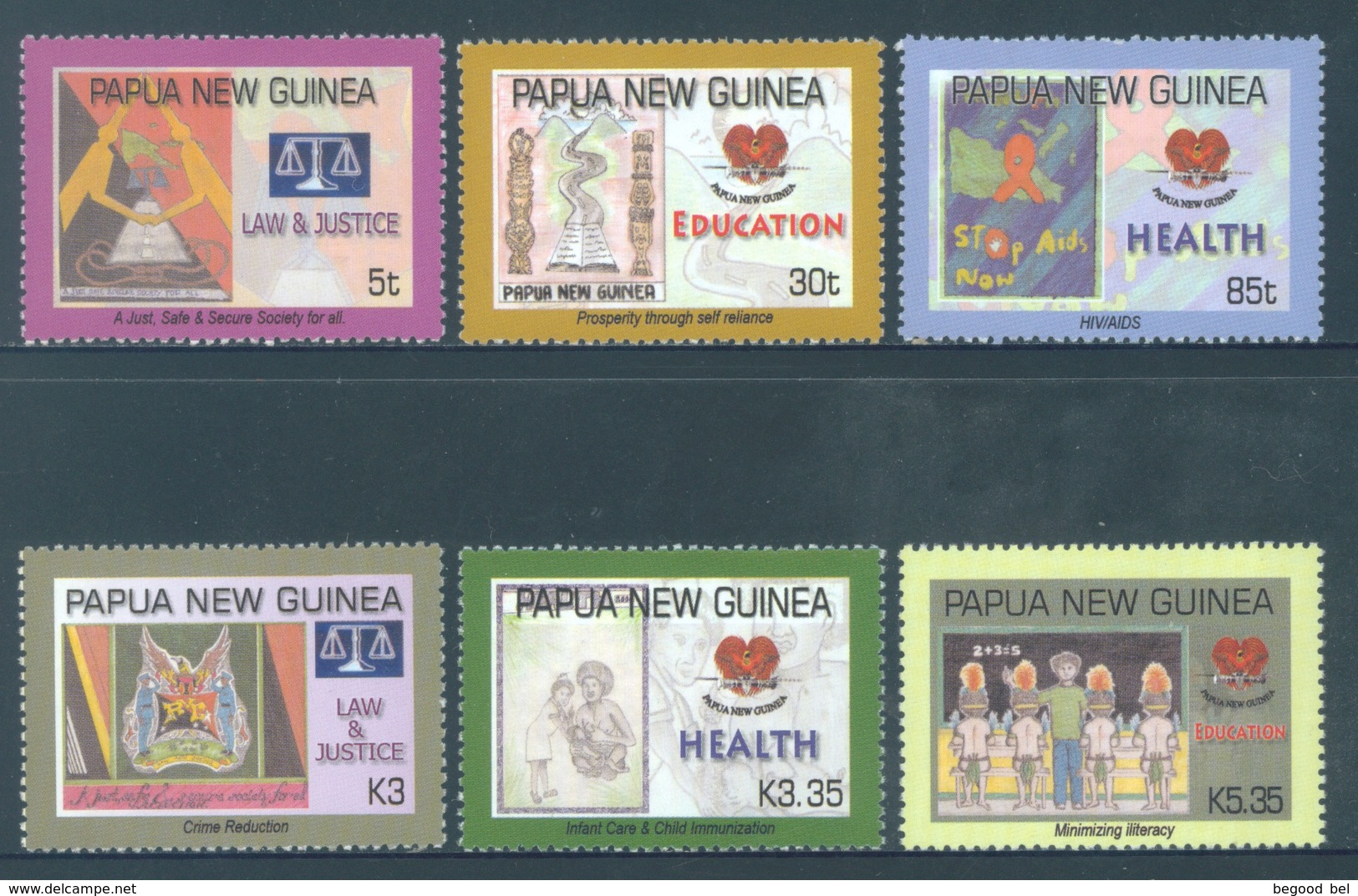 PAPUA NEW GUINEA -  MNH/** - 2007 - LAW JUSTICE HEALTH EDUCATION - Yv 1163-1168 -  Lot 18247 - Papouasie-Nouvelle-Guinée