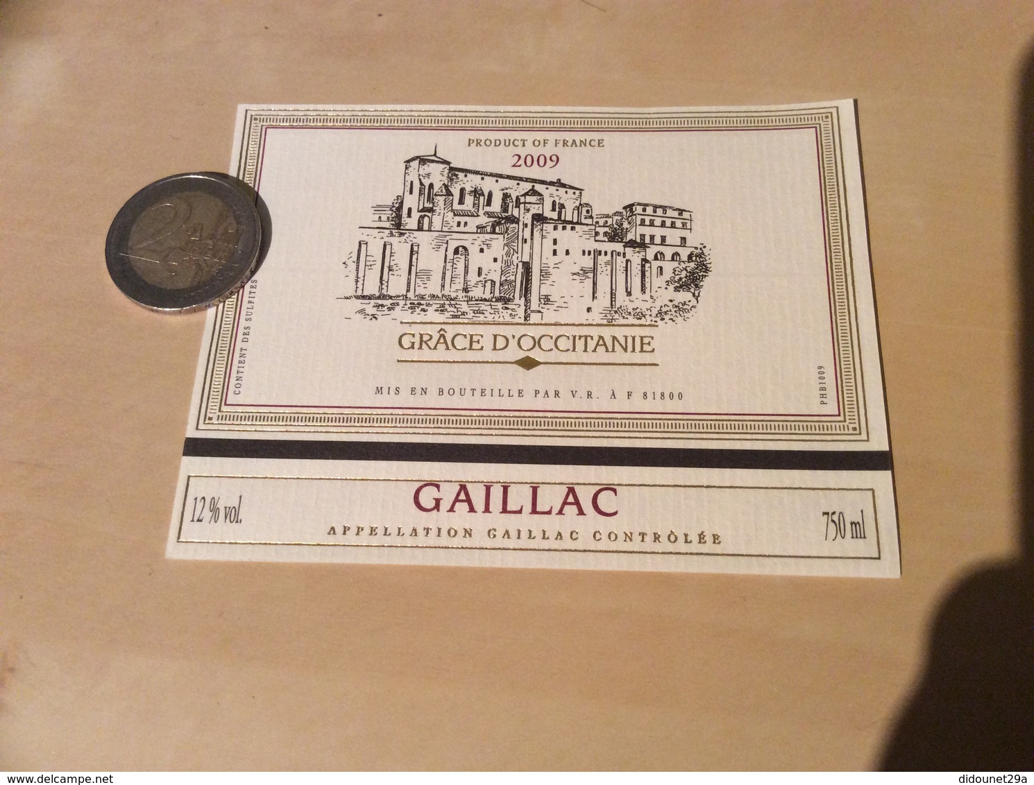 Etiquette De Vin 2009 «GAILLAC - GRÂCE D’OCCITANIE - Vignerons De RABASTENS (81)» - Gaillac