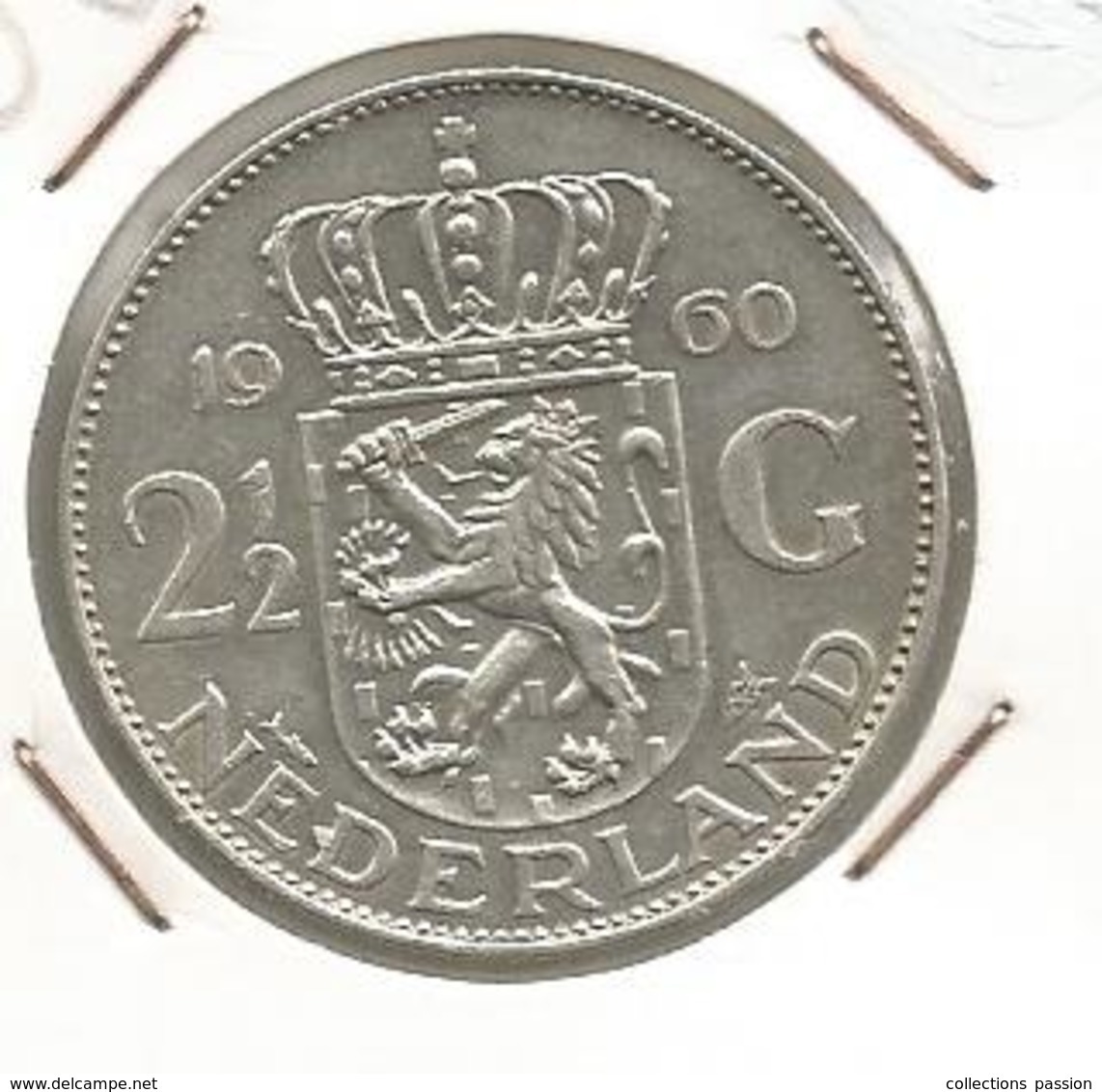 Monnaie, Pays Bas, NEDERLAND , 1960 , 2 1/2 Gulden ,Juliana Koningin Der Nederlanden, Frais Fr 1.85 E - 1948-1980: Juliana
