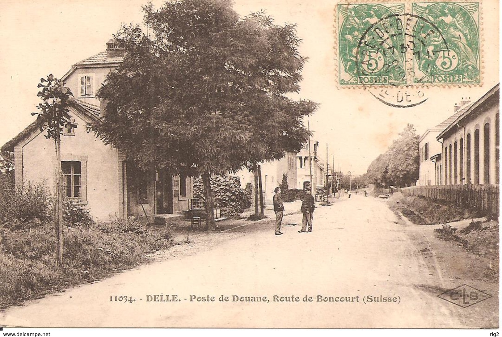 90 - DELLE,  POSTE DE DOUANE (ECRITE) - Delle