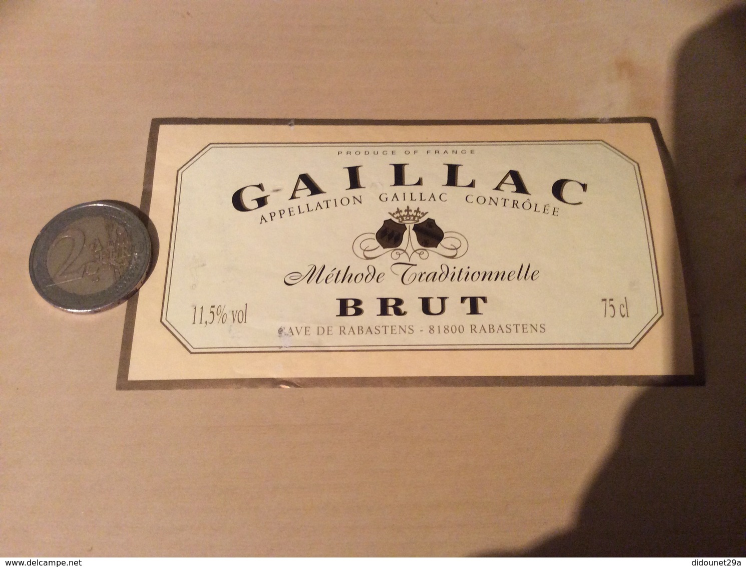 Etiquette De Vin «GAILLAC BRUT - CAVE DE RABASTENS (81)» - Gaillac