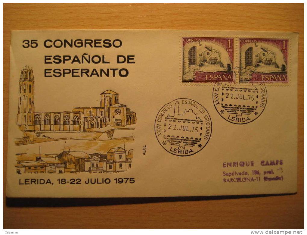 SPAIN Lerida Lleida 1975 Kongreso Esperanto Cancel Cover - Esperanto