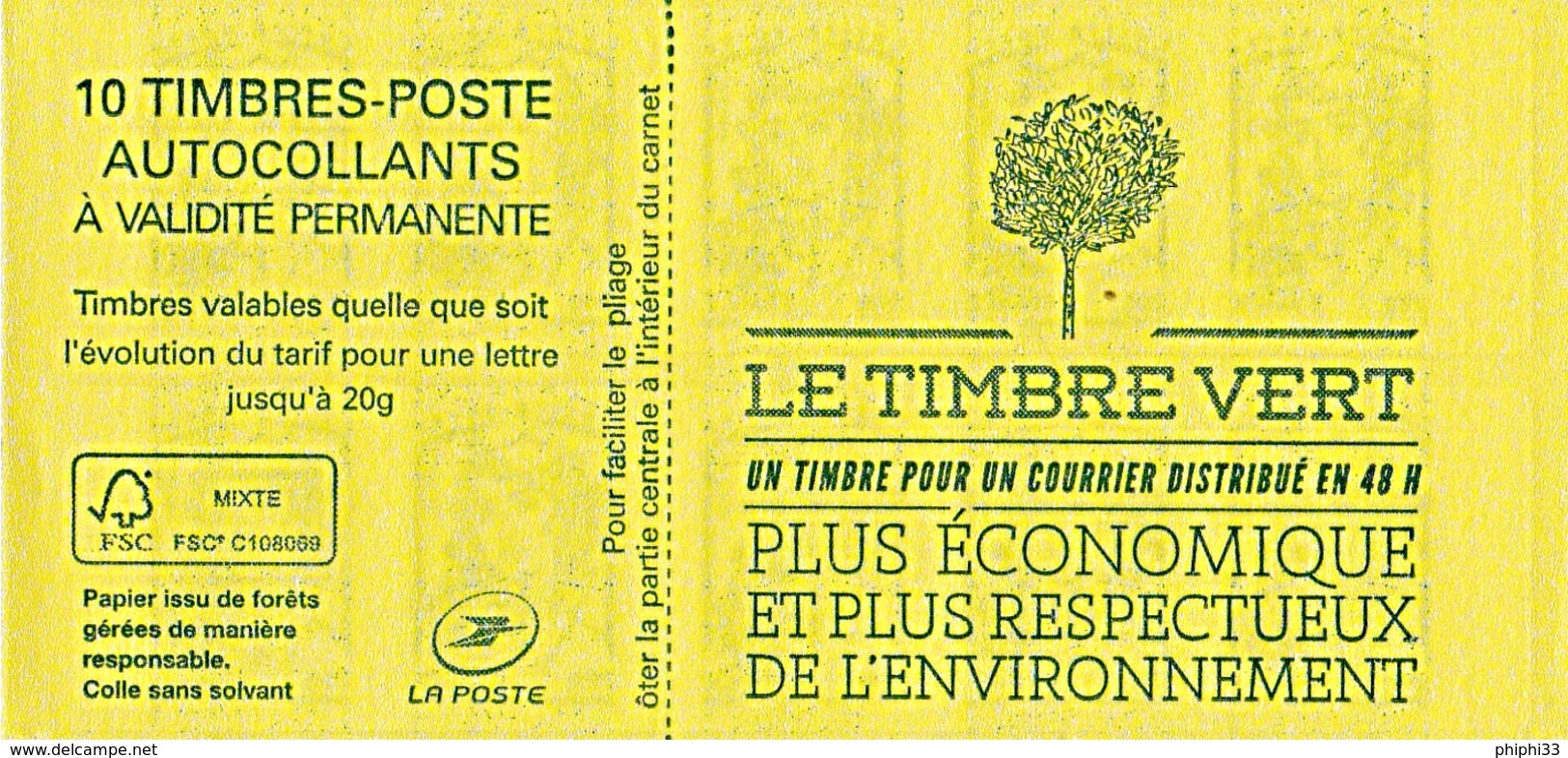 CARNET MARIANNE CHIAPPA ET KAWENA LETTRE VERT LE TIMBRE VERT PLUS ECONOMIQUE - Autres & Non Classés