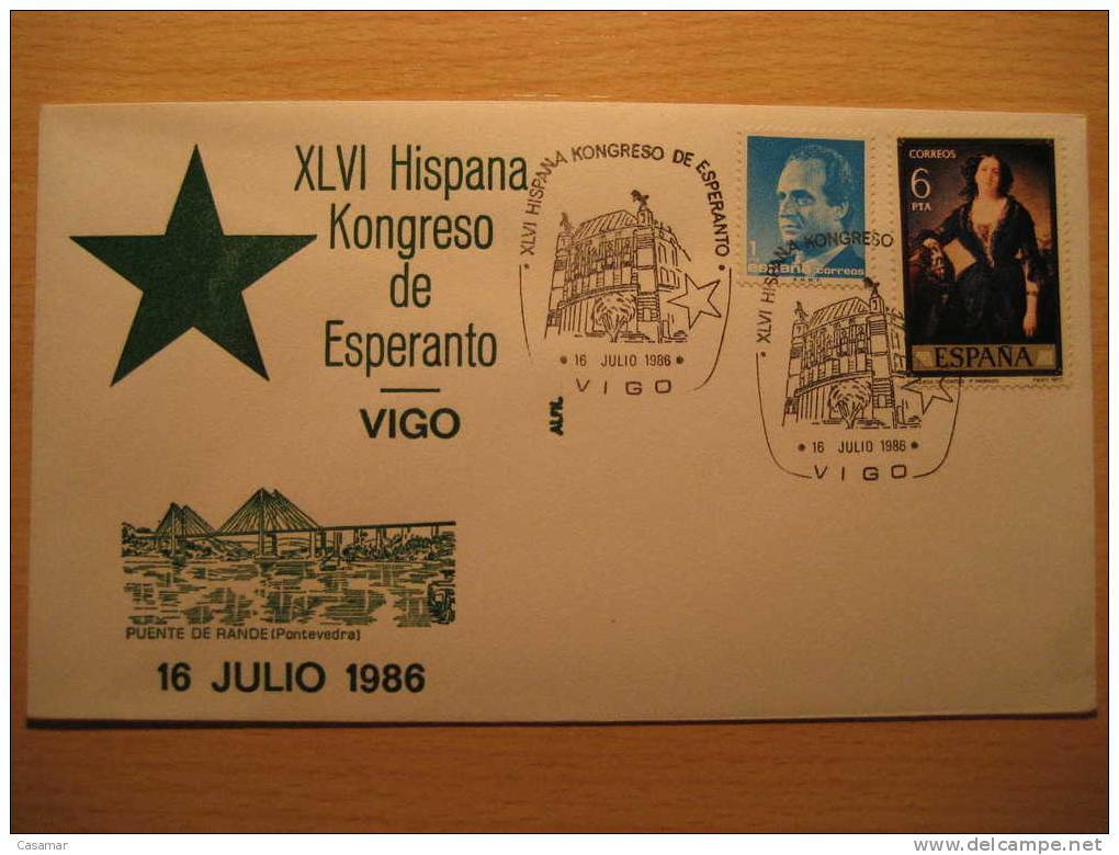 SPAIN Vigo Pontevedra Galicia 1986 Kongreso Esperanto Puente De Rande Bridge Cancel Cover - Esperanto