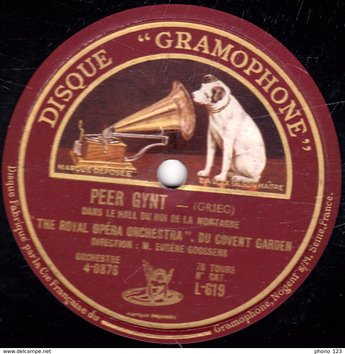 78 Trs 30 Cm 2 Disques TB  PEER GYNT,AU MATIN,LA MORT D'ASE,DANSE D'ANITRA, DANS LE HALL, THE ROYAL OPERA ORCH. - 78 T - Disques Pour Gramophone