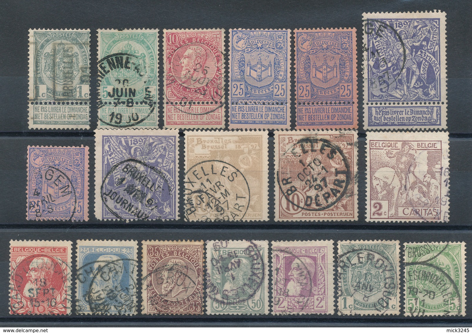 Belgique Lot De 18 Timbres Anciens - Collections