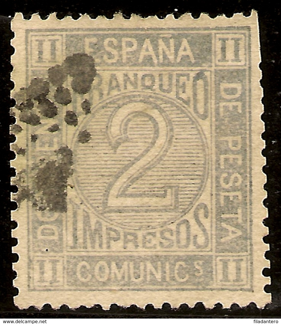 ESPAÑA Edifil 116 (º) 2 Céntimos Gris   Corona Real,cifras,Amadeo  1872  NL871 - Used Stamps