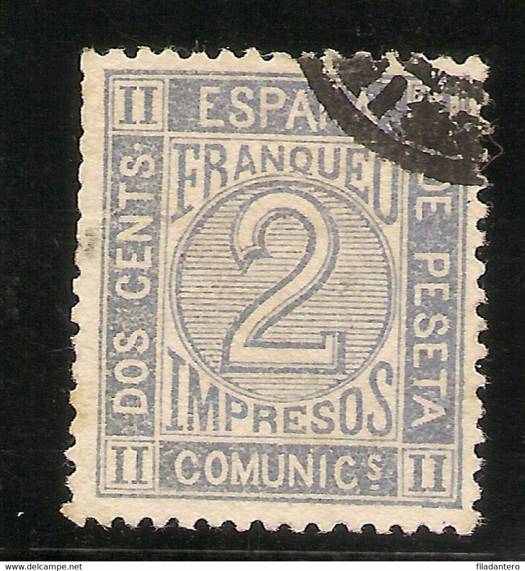 ESPAÑA Edifil 116 (º) 2 Céntimos Gris   Corona Real,cifras,Amadeo  1872  NL871 - Usati