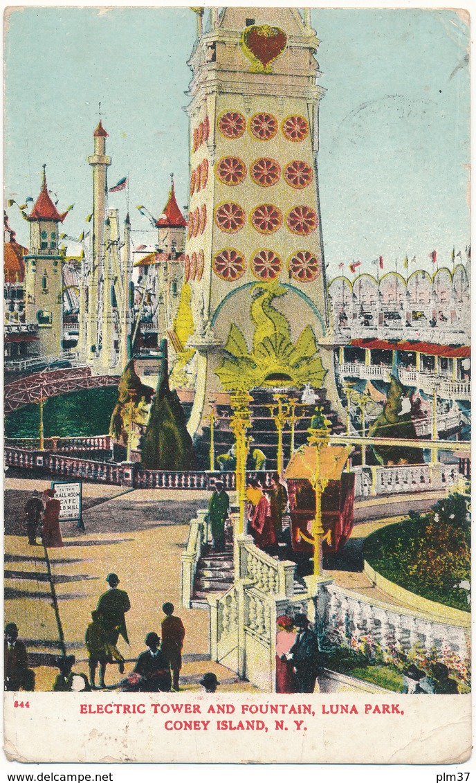 NY - NEW YORK CITY , Coney Island - Electric Tower And Fountain - Brooklyn