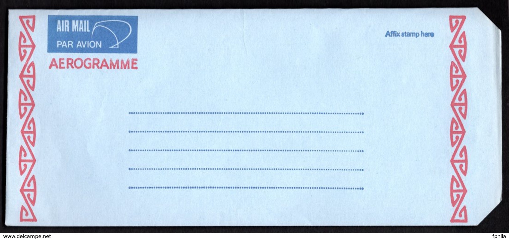 NEW ZEALAND AEROGRAMME AIRMAIL PAR AVION - Postal Stationery