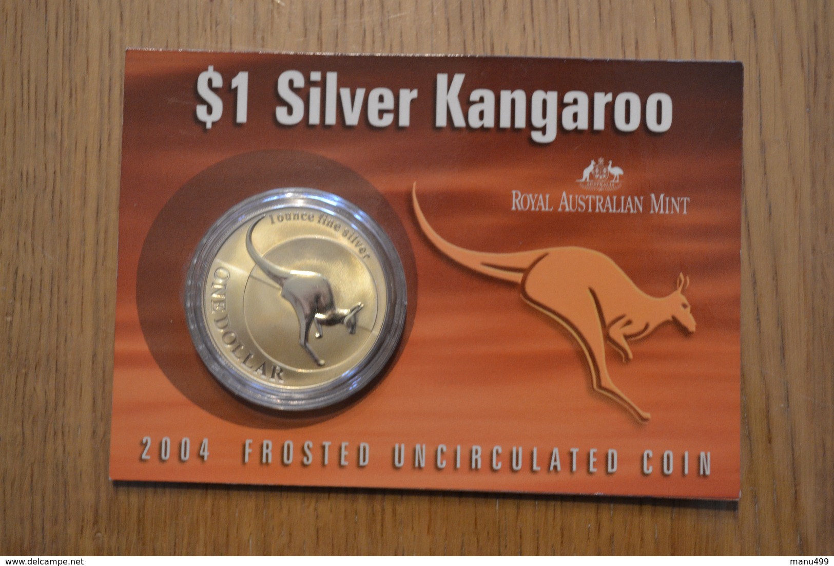 2004 AU Australia 1 Oz Silver Kangaroo (In Display Card) 1 OZ Brilliant Uncirculated - Ongebruikte Sets & Proefsets