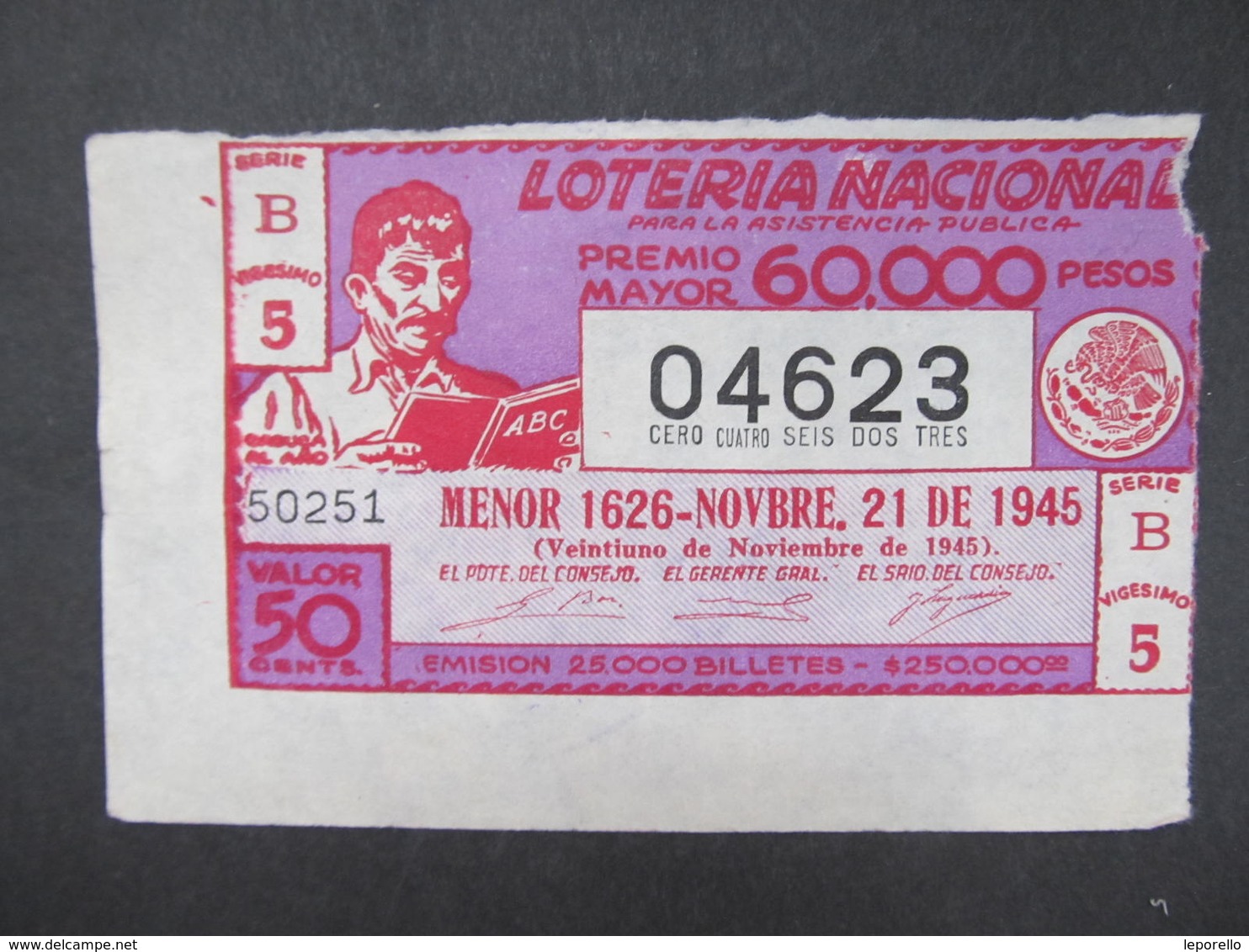 LOS Lotterie Mexico ? 1945///  D*35375 - Lotterielose
