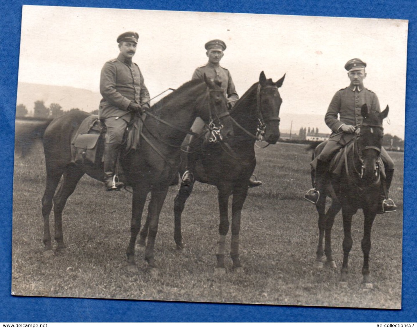 Photo  -Cavaliers Allemands -   - ( Carte Photo Coupée) - Guerre 1914-18