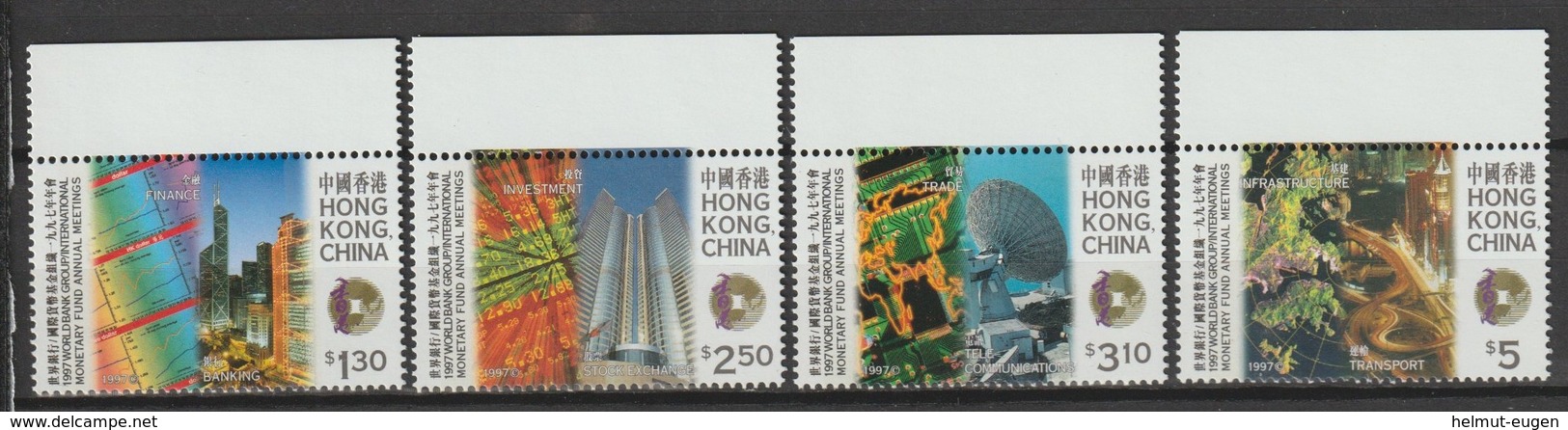 MiNr. 826 - 829  Hongkong / 1997, 21. Sept. Jahrestreffen Der Weltbank Und Des Internationalen Währungsfonds. - Ungebraucht