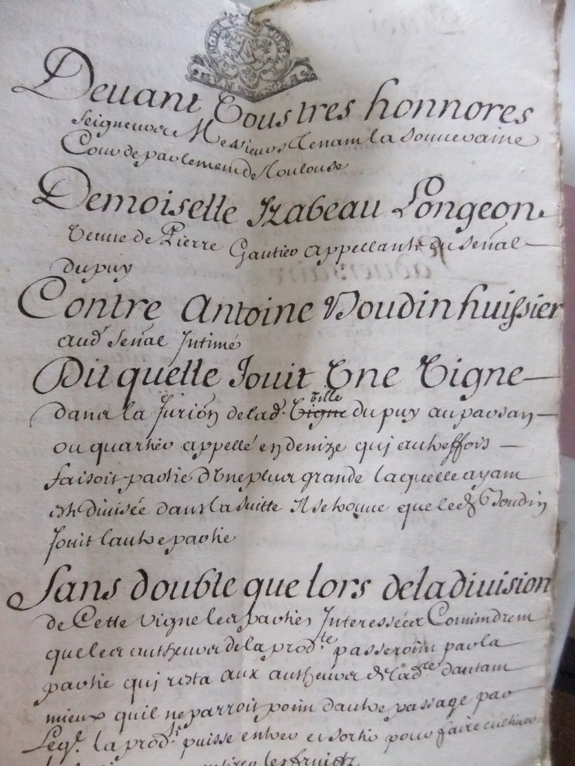 Document  LEVPUY 1688 - Documents Historiques