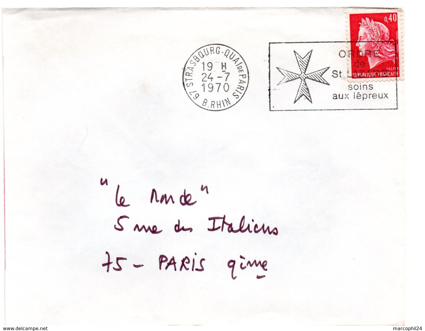 RHIN / Bas - Dépt N° 67 = STRASBOURG QUAI De PARIS 1970 = Flamme SECAP  ' LEPREUX / ORDRE De St LAZARE ' - Mechanical Postmarks (Advertisement)