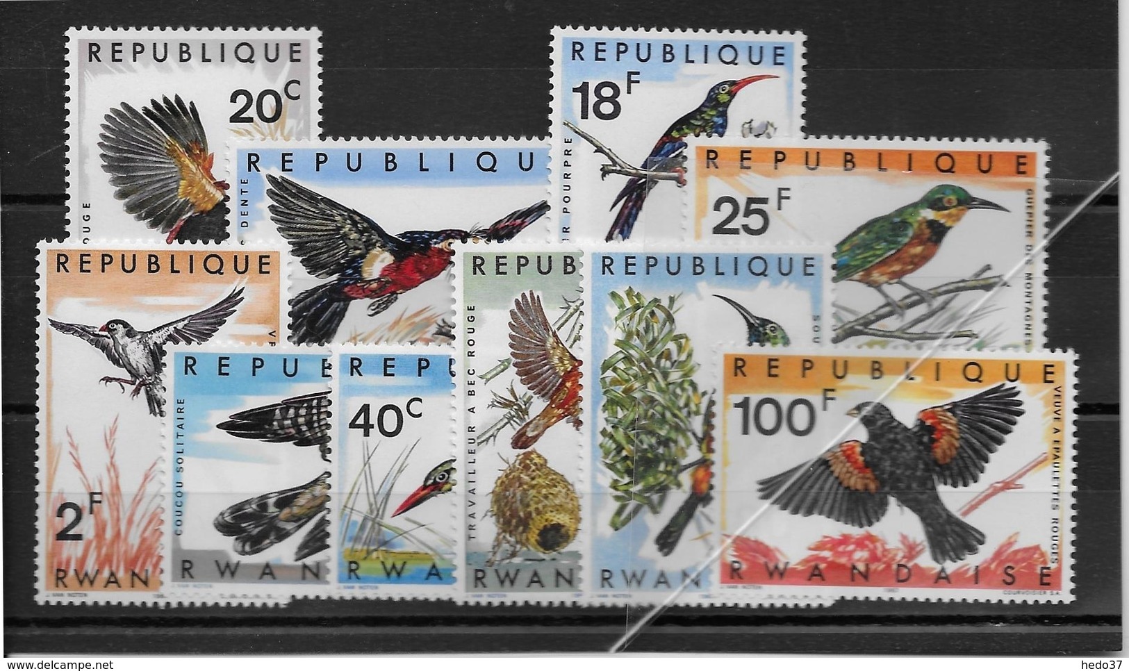 Rwanda N°233/242 - Oiseaux - Neufs ** Sans Charnière - TB - Neufs