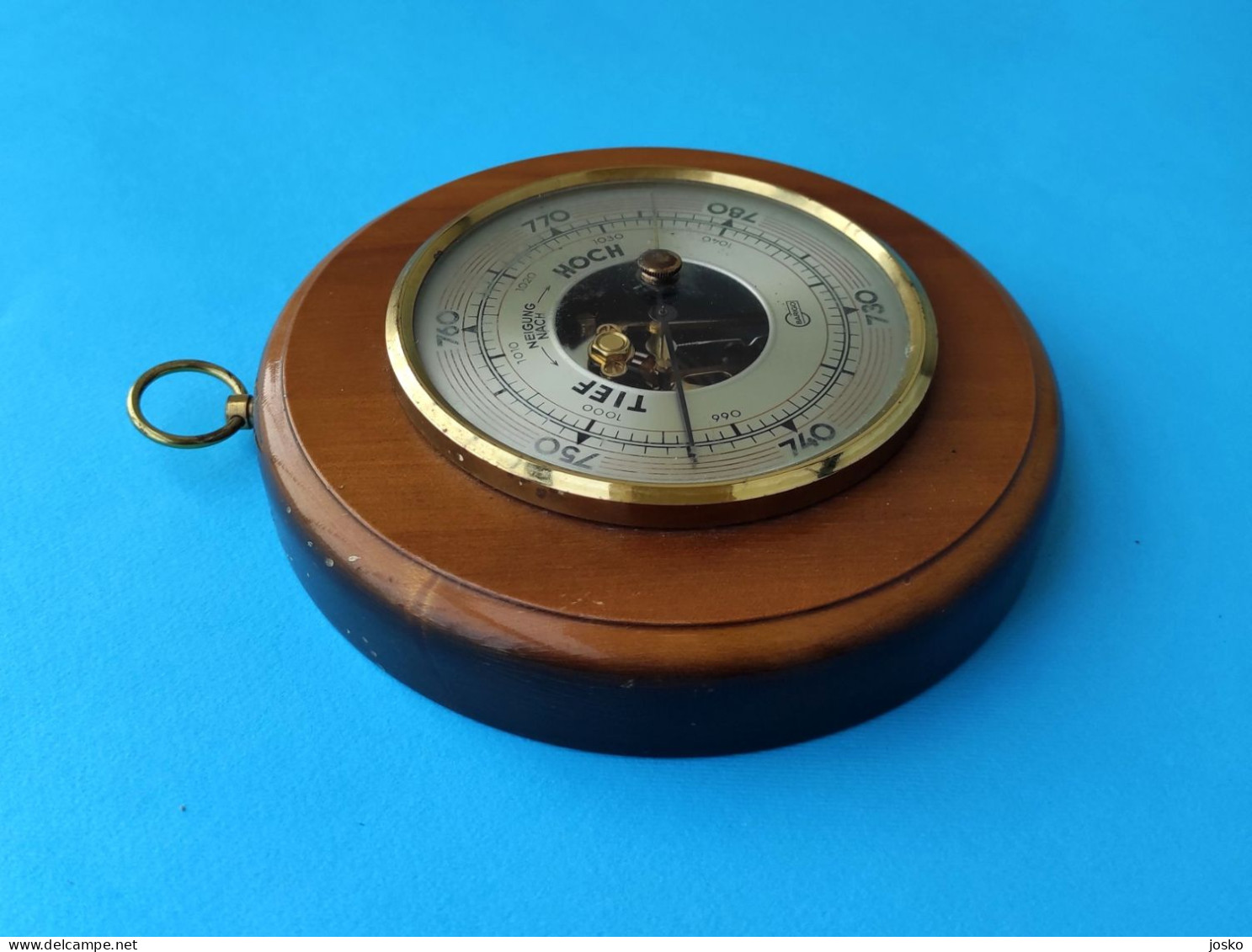 TIEF HOCH BAROMETER ( BARIGO ) - Germany Vintage Barometer ( Brass - Glass - Wood ) * Excellent Condition * Deutschland - Other & Unclassified