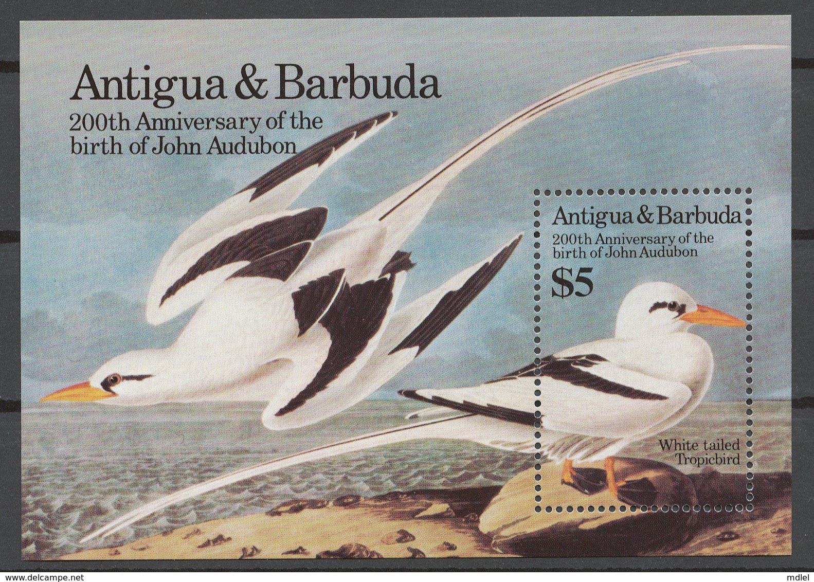 Antigua And Barbuda 1985 Mi# Bl.91** BIRDS, JOHN J. AUDUBON 200th BIRTH ANNIV. - Antigua Et Barbuda (1981-...)
