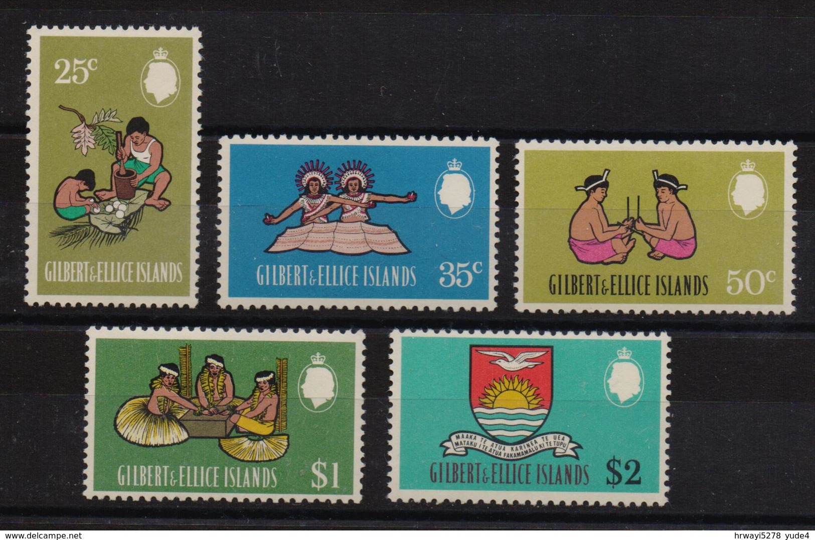 Gilbert & Ellice Islands 1968, Incl. $2 Minr 140-144, Mlh. Cv 20 Euro - Isole Gilbert Ed Ellice (...-1979)