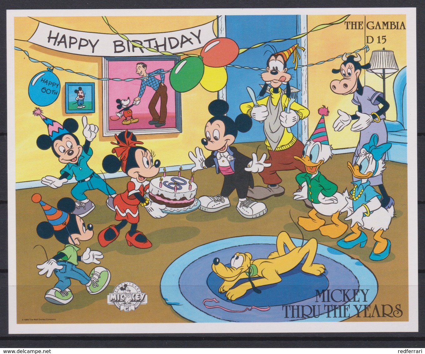 2448  -  The GAMBIA - Disney - Happy Birthday Mickey   60 St Verjaardag . - Disney