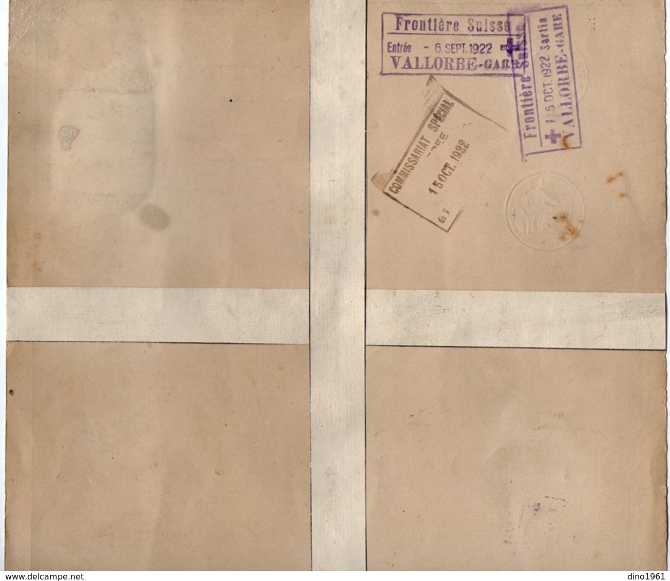 VP13.468 - Préfecture De Seine & Oise à VERSAILLES 1922  - Passeport à L'Etranger ( Suisse ) Melle M.T. QUENTIN - Policia