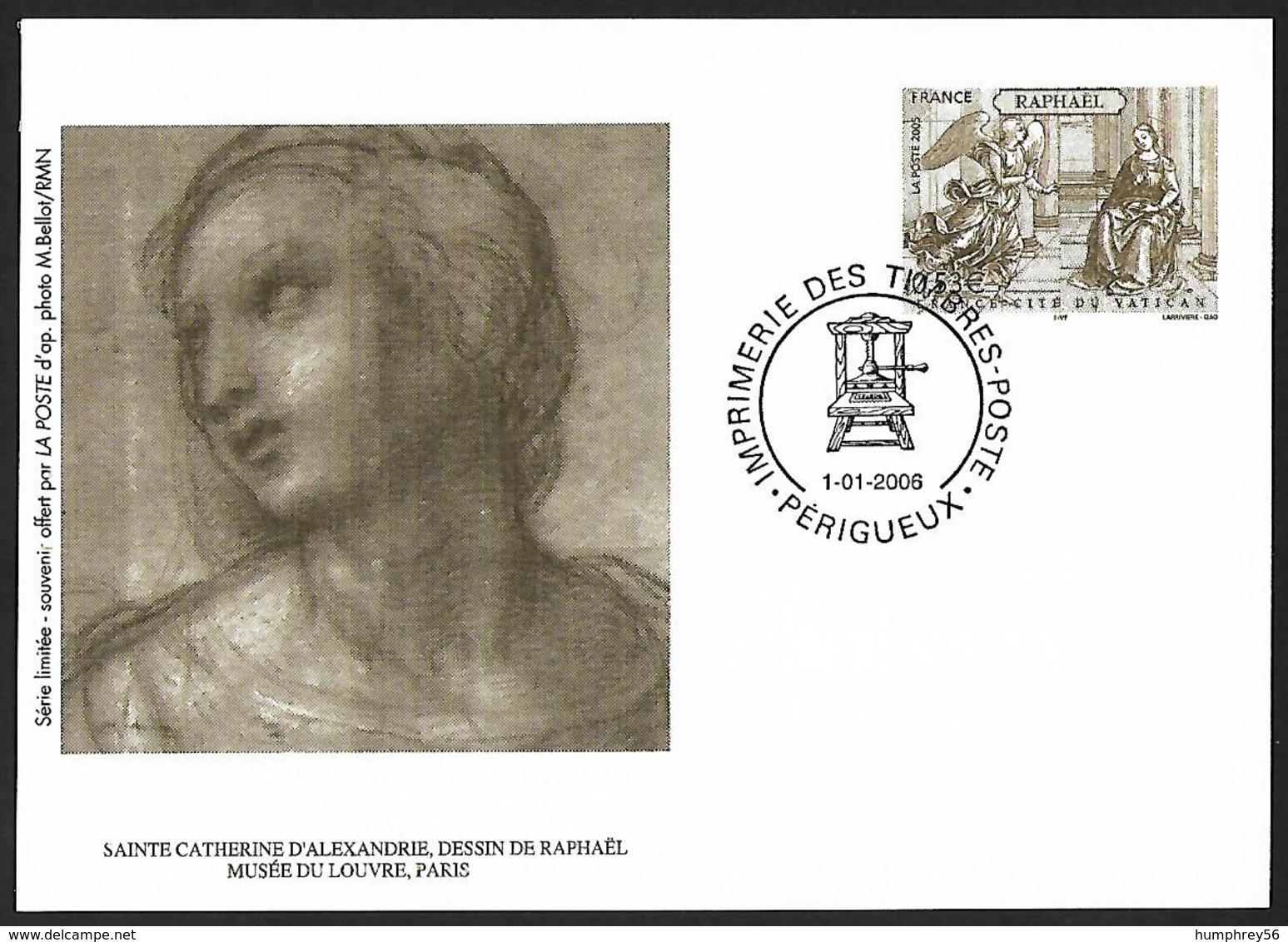 2005 - FRANCE - Card [Raphael] + PERIGUEUX - Documents Of Postal Services