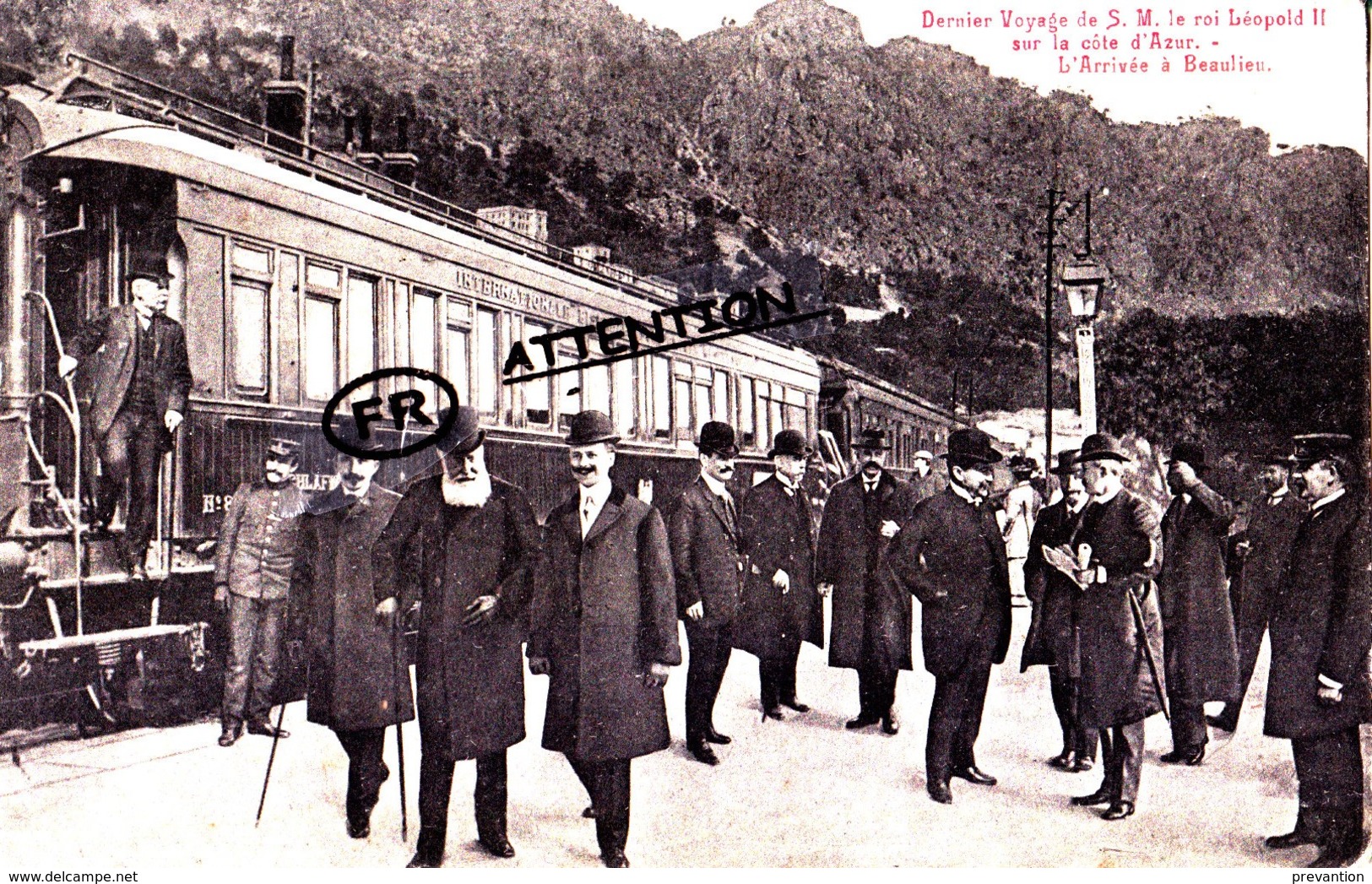 Dernier Voyage De S. M. Le Roi Léopold II Sur La Côte D'azur - L'arrivée à Beaulieu - Carte Très Animée - Autres & Non Classés