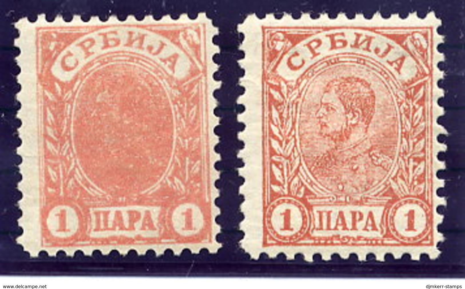 SERBIA 1896 King Alexander I  1 Para Both Colours Perf.11½, LHM / *.  Michel 42A, 43A - Servië