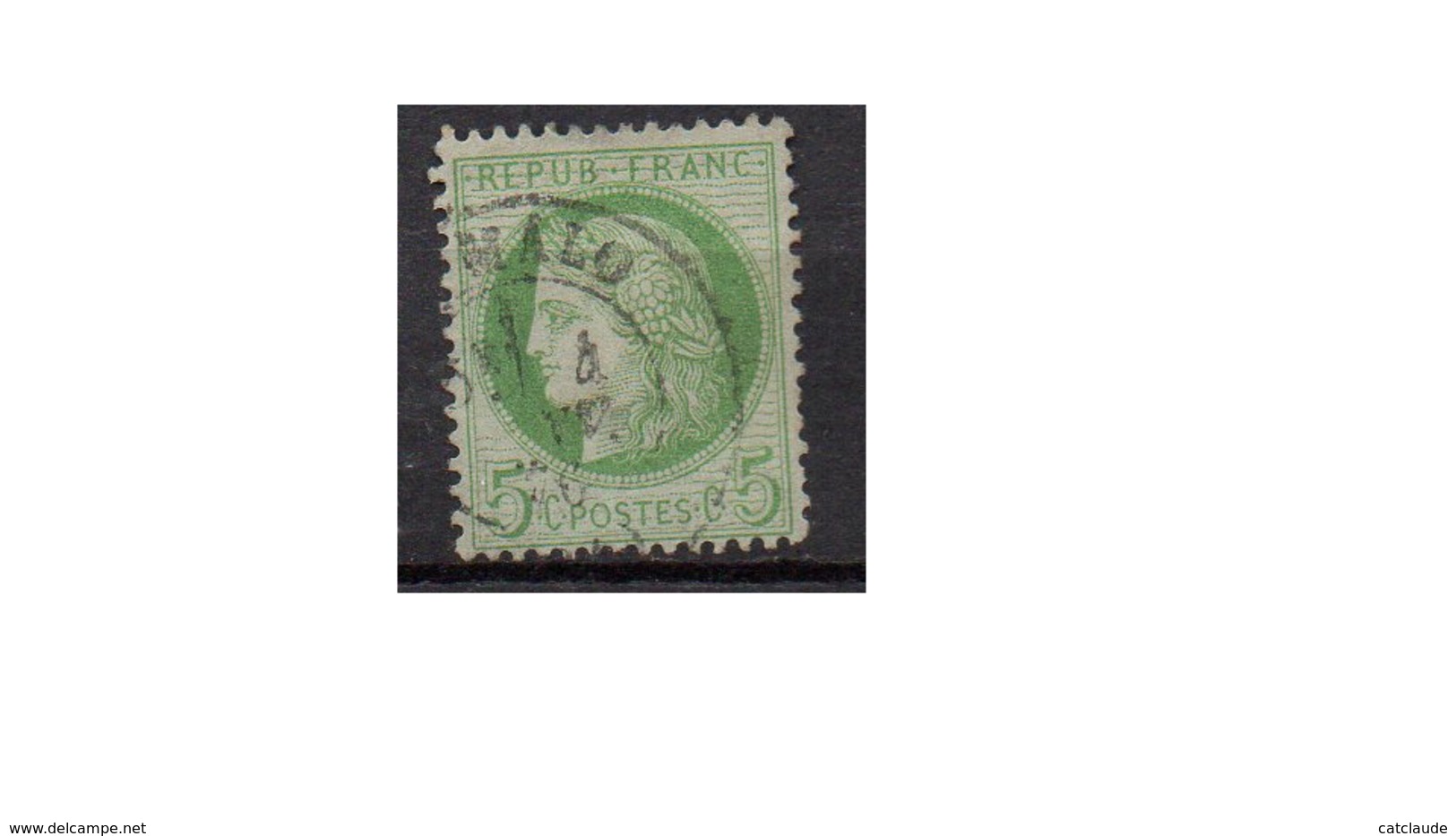 5 Centimes Vert Jaune N° 53f Fond Ligné - 1871-1875 Cérès