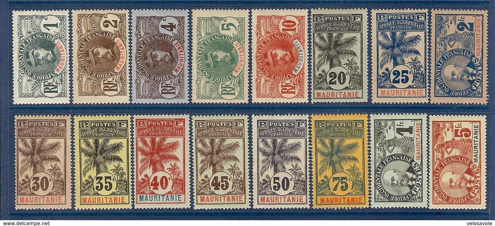 MAURITANIE N° 1/16 SERIE DES PALMIERS CHARNIERES LEGERES * - Unused Stamps