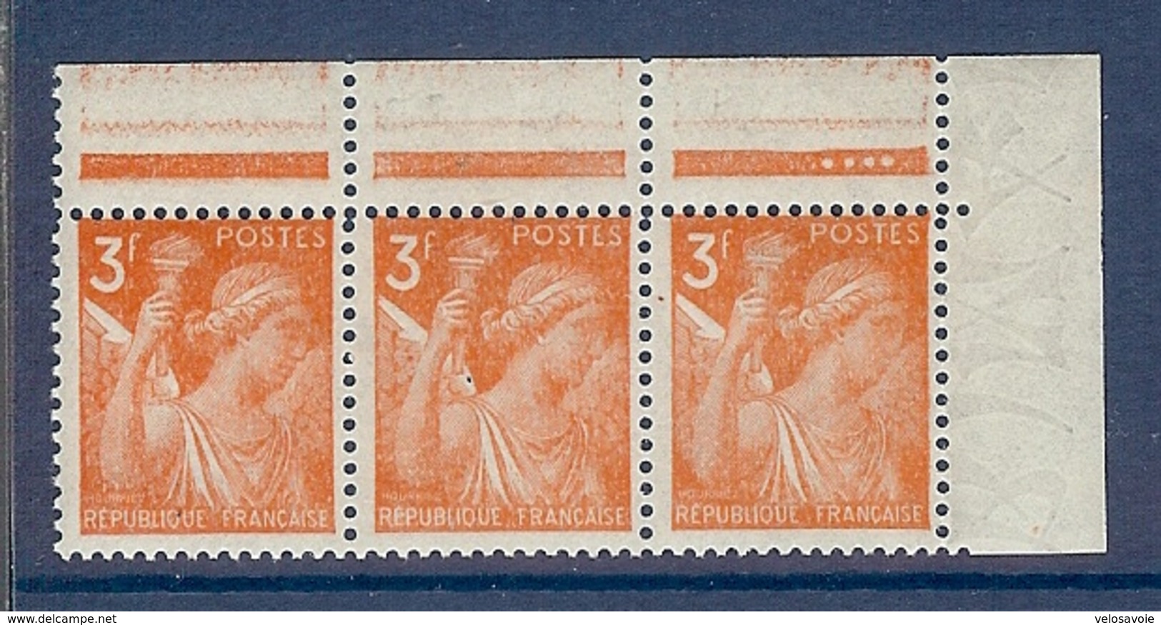 N° 655a IRIS 3F AVEC BORD DE FEUILLE FILIGRANE ** - 1939-44 Iris