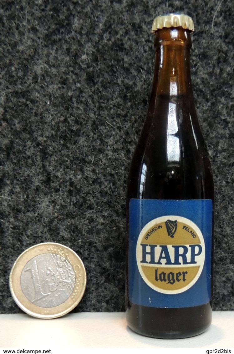 Mignonnettes - IRLANDE Bière HARP Lager - Bouteille Miniature 8.5cm (en Verre + Capsule Métal) - Mignonnettes