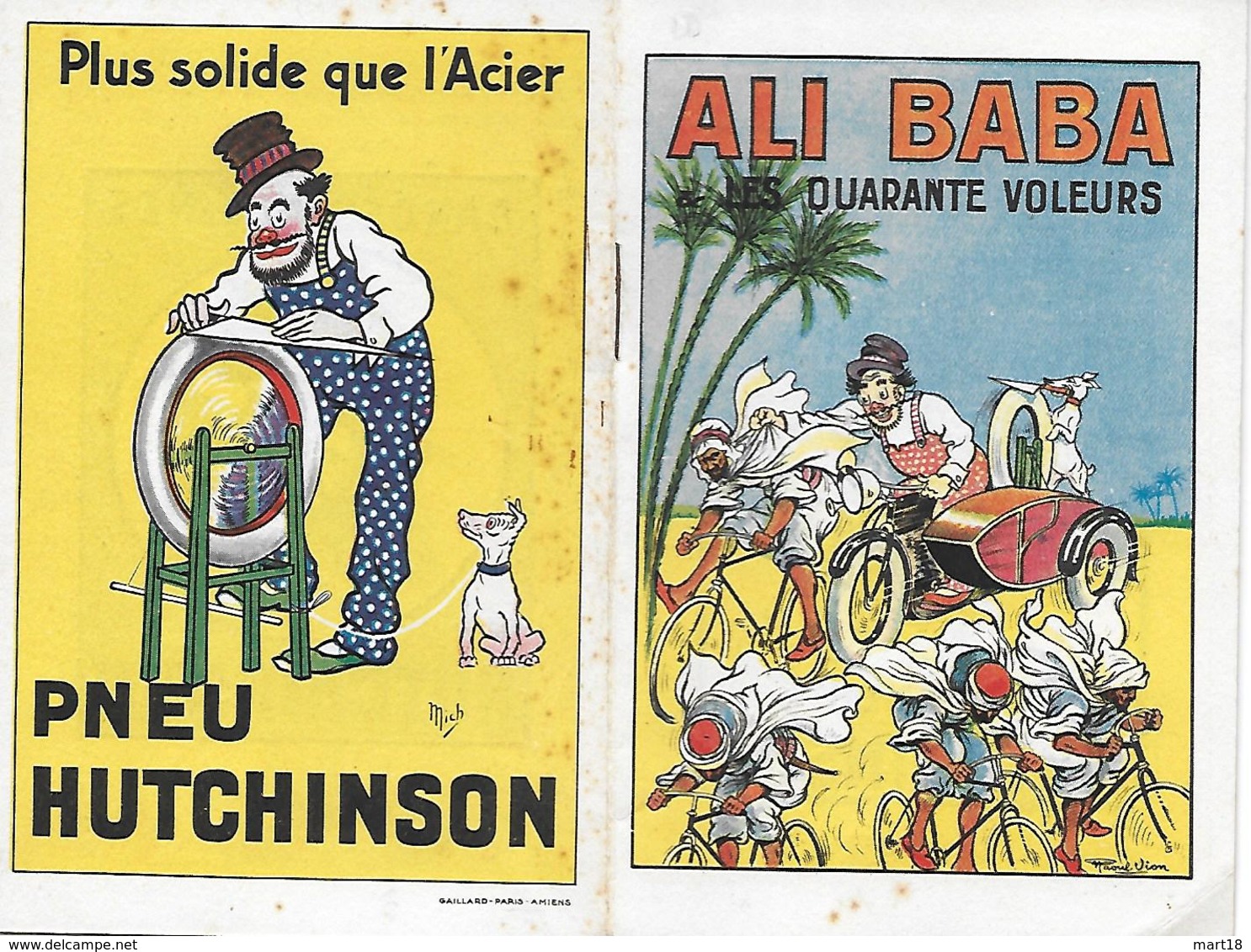 Plaquette - ALI BABA Et Les Quarante Voleurs - Pneu HUTCHINSON - MICH - 1900 - - Autres & Non Classés