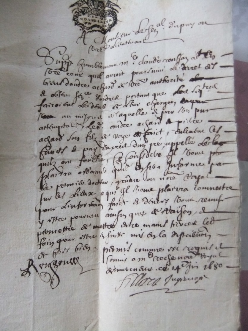 Document T Du PUY 1680 - Historical Documents