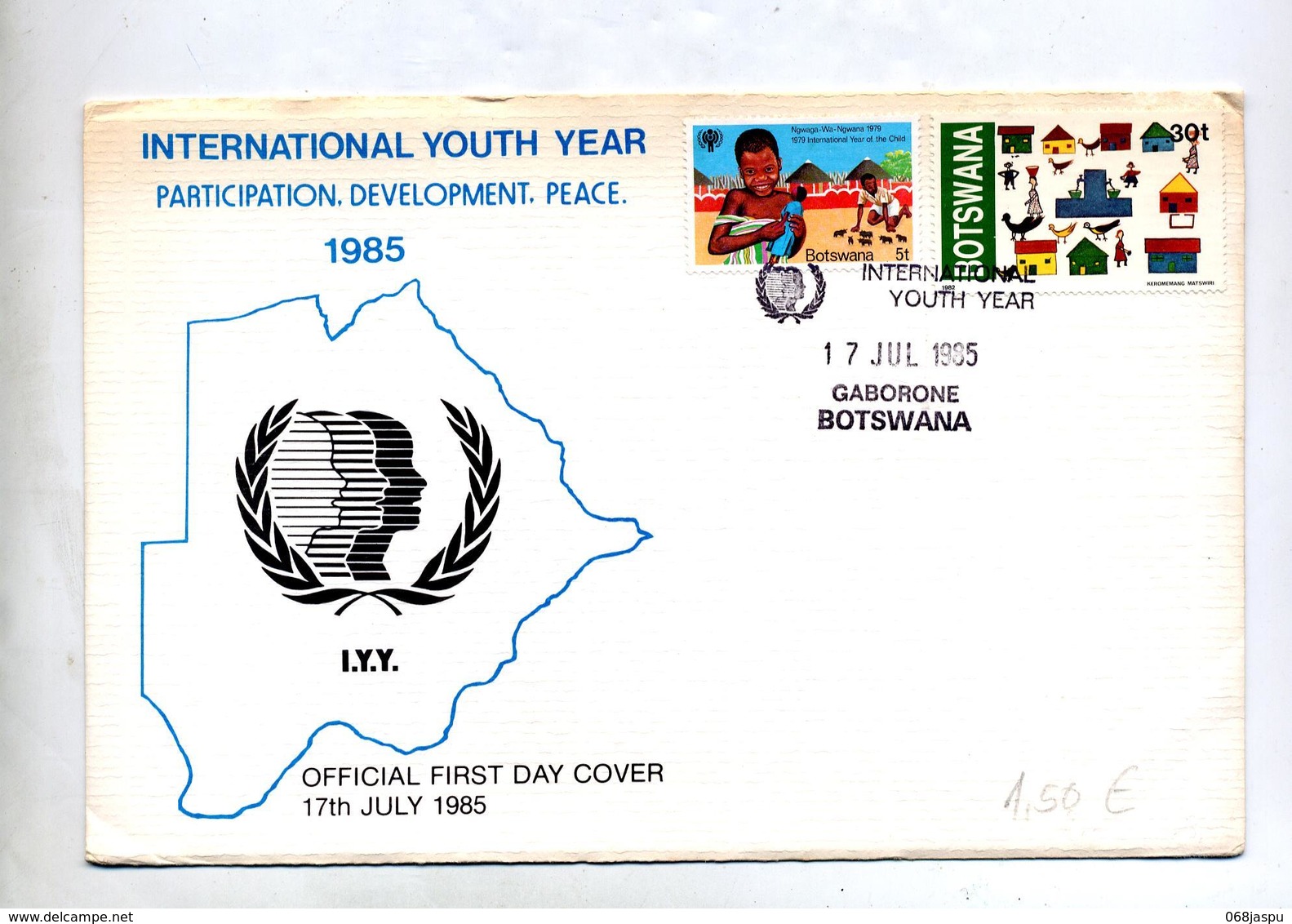 Lettre Fdc 1985  Annee Jeunesse - Botswana (1966-...)