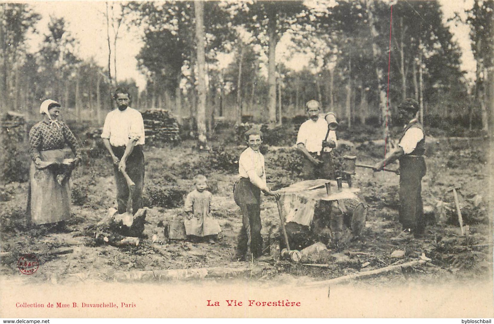 CPA Métiers Bucherons En Forêt La Vie Forestière Famille Stère Enfant Non Circulée  Collection Mme B. Duvauchelle Paris - Autres & Non Classés