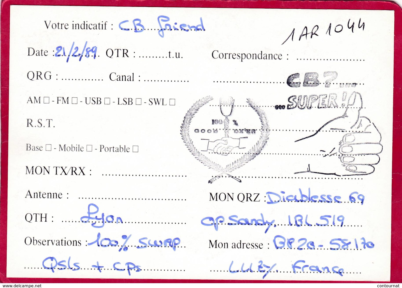 QSO  Diablesse Sandy   LYON  ( F6 - Autres & Non Classés