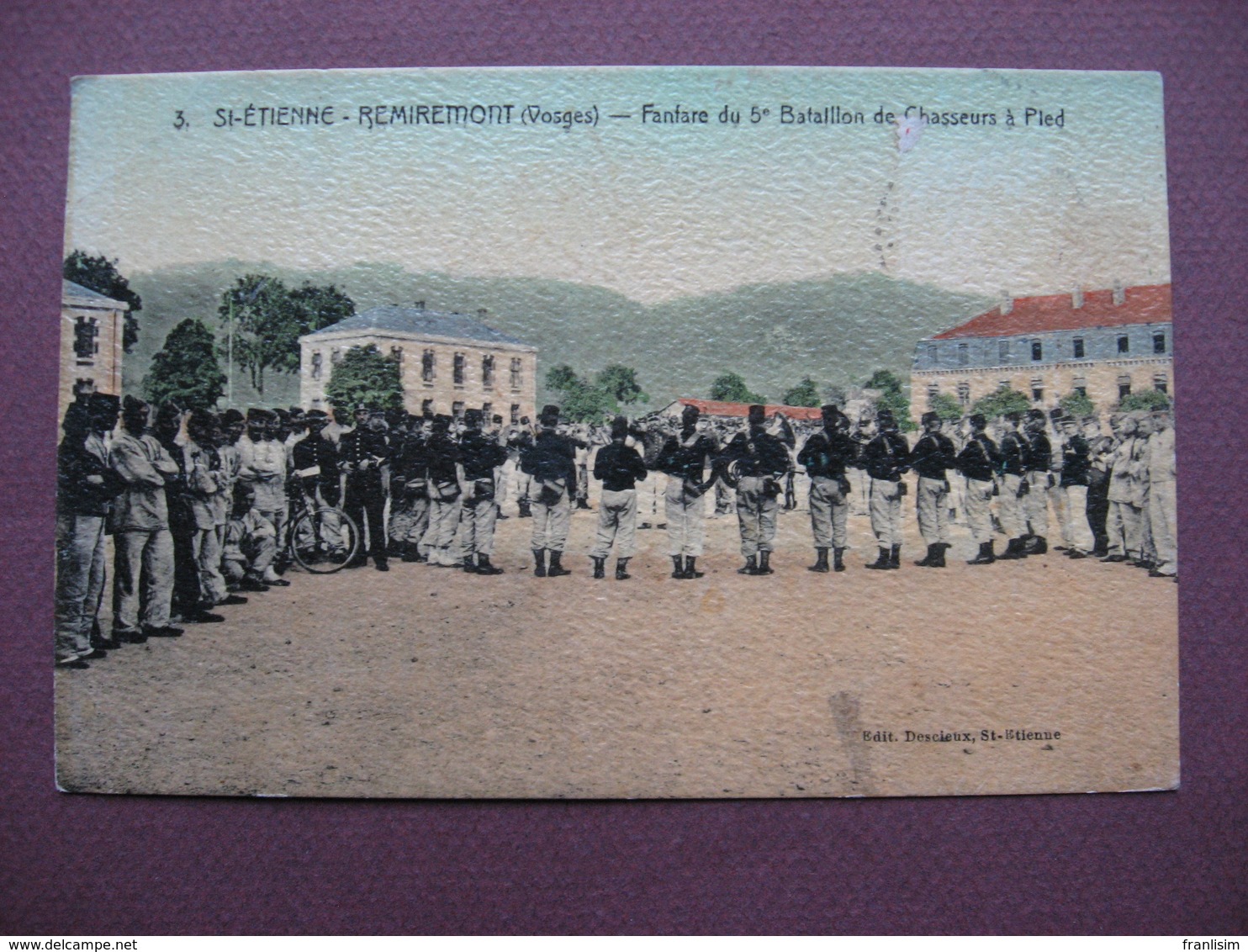 CPA 88 SAINT ETIENNE LES REMIREMONT Fanfare Du 5 è Bataillon De Chasseurs à Pied 1912 RARE PLAN Top ANIMEE Régiment - Saint Etienne De Remiremont